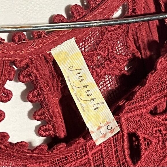 Free People Take Time Tunic Scarlet Embroidered Boho Dress L - Picture 4 of 11